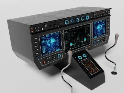 Aircraft cockpit control panel 2 3D model