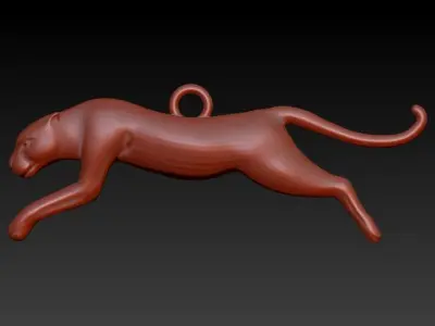 Panther Pendant Hollow light weight jewelry 3D print model