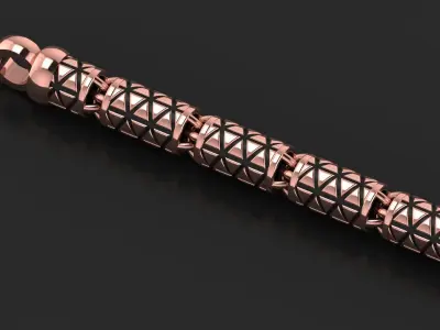 5 Size Top Selling chain with triangle patterns antique 3D Model Pack