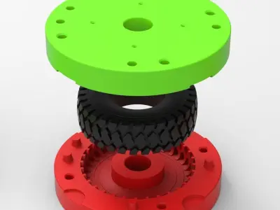 Mold for diecast truck tire 4 Scale 1 to 25 3D print model