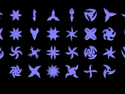 Shuriken Hard Surface for Substance Painter Vol 1 Low-poly 3D model