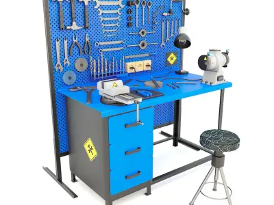Workbench and garage tools 21 Items - Collection 3 3D model