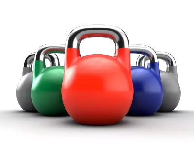 Compteton Kettlebells ALL Weights Low-poly 3D model