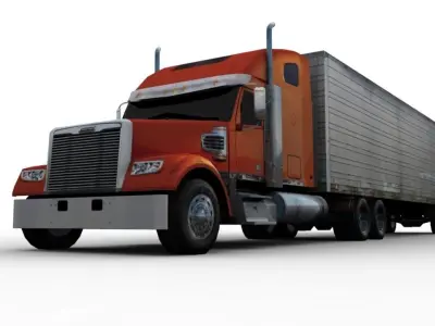 Truck Trailer Low-poly 3D model Low-poly