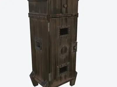 Vintaged industrial metall cupboard loft da1 Free low-poly 3D model