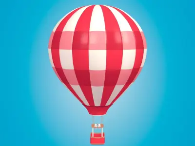 Hot Air Balloon Low-poly 3D model by Ocstard