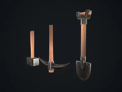 Stylized tools Low-poly 3D model