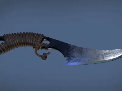 Hunter knife Low-poly 3D model purchase