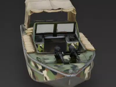 Riverine Patrol Boat PBR 3D Model Low-poly 3D model