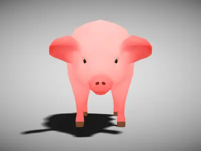 Pig - Stylized Low-poly 3D model