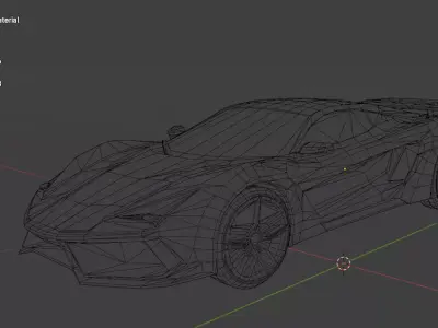 sport car low poly Low-poly 3D model