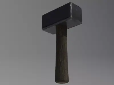 Old Low poly Hammer Low-poly 3D model