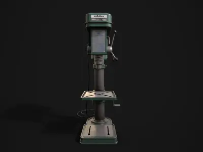 PBR Pillar Drill Low-poly 3D model