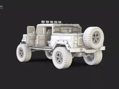 Off Road Crawler 4x4 Pickup Vehicle PBR 3D Game Ready Low-poly 3D model