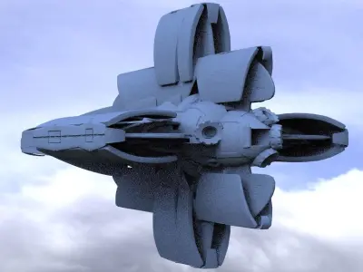 7 Spaceship Designs 3D model