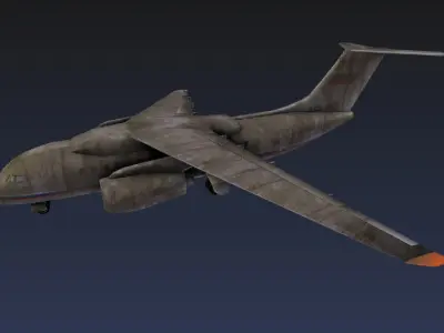 AN-148 Post Apocalyptic Free low-poly 3D model