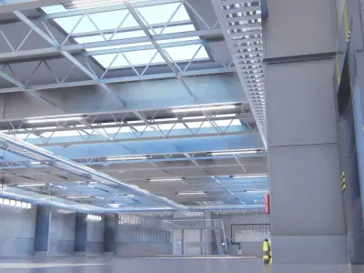 Warehouse in clouds 3D model