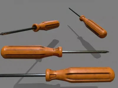 screwdriver Low-poly 3D model 32