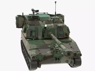 m109 Paladin Tank with 4k textures Low Low-poly 3D model