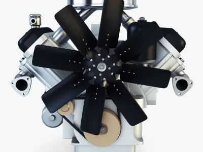 V6 Type Engine v 1 3D model