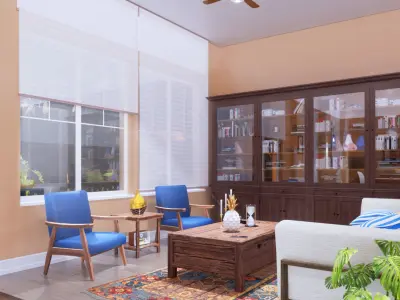 Living and Dining Room - Vintage 3D model