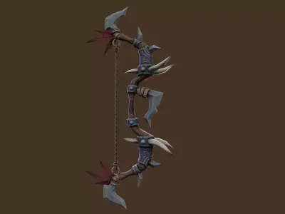 Fantasy Bow Game Ready Low Poly Asset Low-poly 3D model