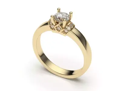 solitaire with ring sizes  8 part S122 3D print model