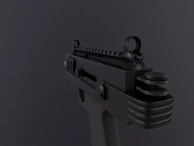 Mini Uzi sub machine gun concept  Low-poly 3D model