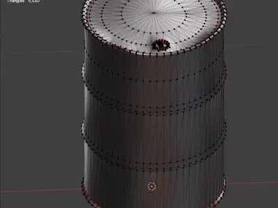 Barrel Low-poly 3D model 4