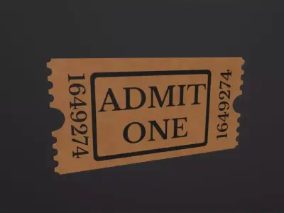 Movie Ticket 3D Model Low-poly 3D model