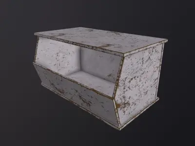 Wooden Storage Bin 3D Model Low-poly 3D model