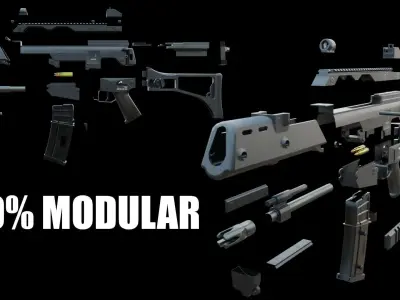 g36 c - low poly - Heckler Koch Low-poly 3D model