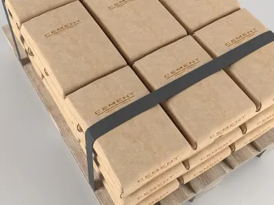 Cement on Pallet 3D model