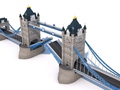 12 Famous Bridge Collection - Game Ready Low Poly  Low-poly 3D model