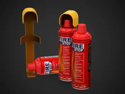 Fire Extinguisher Spray Game Ready Low-poly 3D model