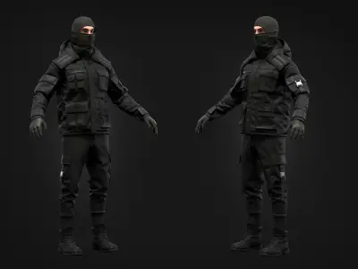 Tactical Uniform for men 3D model