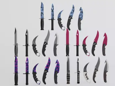 Knife Low-poly 3D model 28