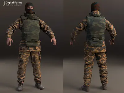 Russian soldier uniform 3D model