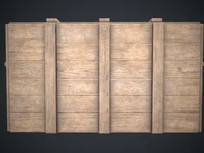 Wooden box container ammo Low-poly 3D model