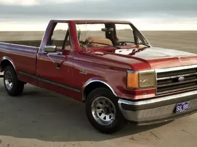 90s Pickup Truck Low-poly 3D model