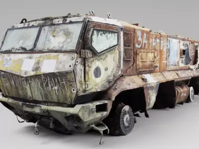 destroyed russian KAMAZ-63968 Typhoon-K MRAP vehicle  3D model