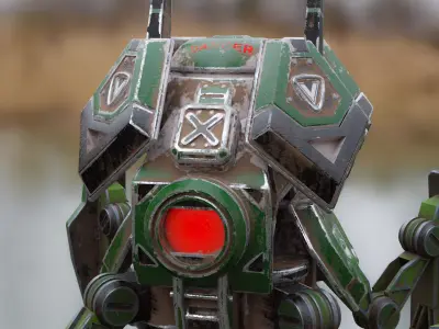 Robot Scout Low-poly 3D model