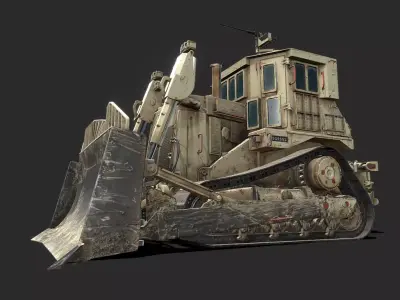 caterpillar d9r armored Low-poly 3D model
