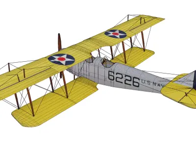 Curtiss JN-4 Jenny Low-poly 3D model