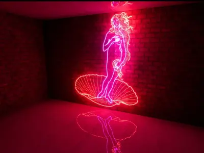 The birth of Venus in Neon Free 3D model