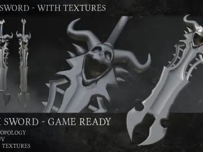 Death sword Low-poly 3D model