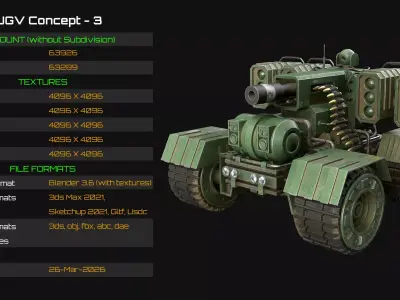 UGV Concept-3-Dirty 3D Model Pack