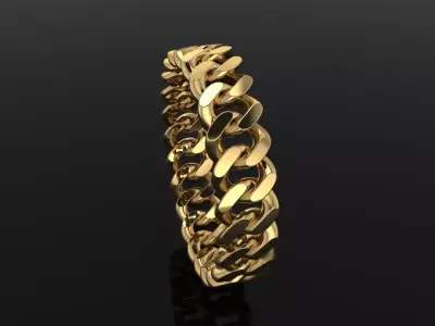 Cuban Link Band Ring SIZE 5 3D print model
