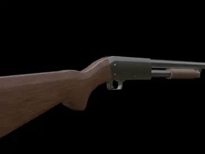 Low Poly Shotgun Low-poly 3D model purchase