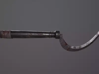 medieval metal sickle weapon Free low-poly 3D model